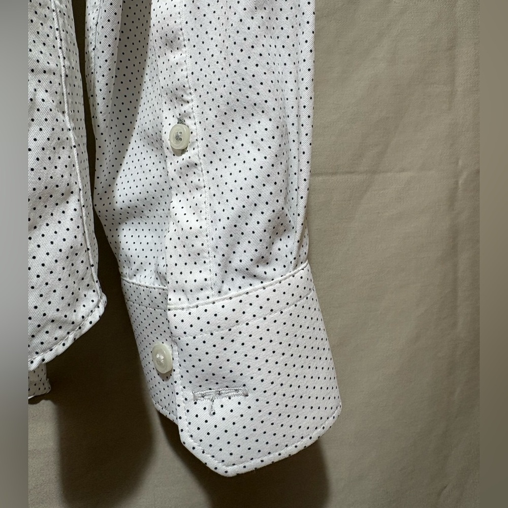 Express White Microdot Long-Sleeve Button-Down Sh… - image 5